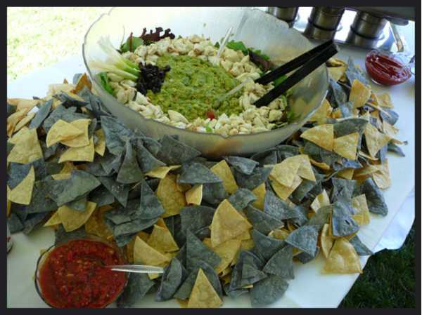 Avocado salad with red onions, cilantro & freshly squeezed lime juice, topped with jumbo lump crab meat and served with fresh tortilla chips and homemade mild salsa.