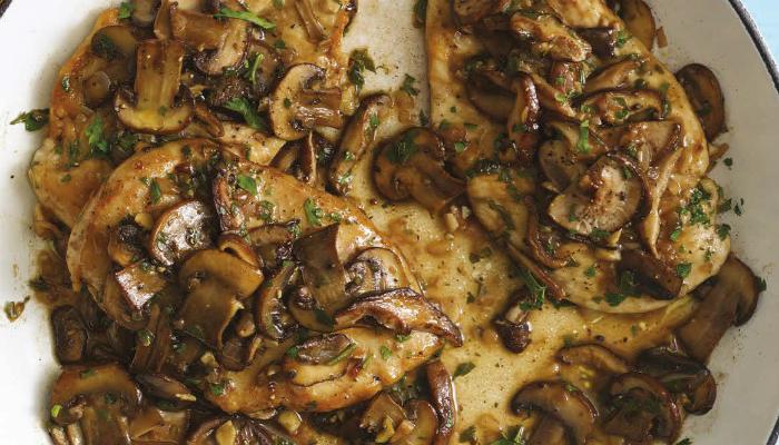 Thin cut chicken breasts, sautéed & served in our homemade marsala wine sauce with mushrooms.