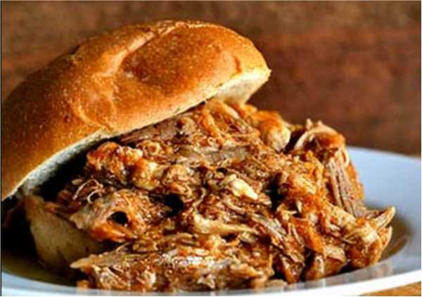 Pork butt slow smoked with hickory wood in our smoker and served in our smoky Carolina style au jus with Colby Jack Cheese & BBQ sauce.