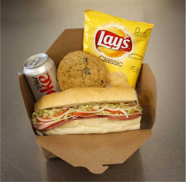 Includes a Classic Mizuna Assortment sandwich, a bag of chips, 2 cookies, a beverage (served on the side) and condiment packets. Upgrade the sandwich to a Mizuna Gourmet Sandwich for only $2 more per person.